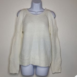 Off shoulder cream knitted sweater